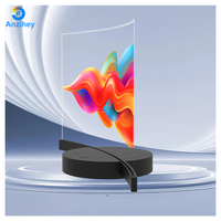 Póster Digital OLED Curvo Plateado Personalizable con Gama de Colores de 1.07B y 10 Bits, Brillo de 800cd, Uso en Interiores con Compartición de Punto de Acceso WiFi