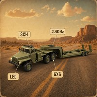 Camion tracteur utilitaire classique 6x6 avec remorque, voiture RC 3 canaux 2,4 GHz, ABS + métal, chargeur inclus, 30 min d'autonomie, cadeau pour les amateurs