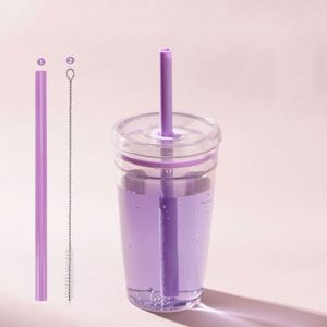 Gourde écologique en Tritan de qualité alimentaire avec paille et sangle pour la randonnée et l'escalade - Product Image 1