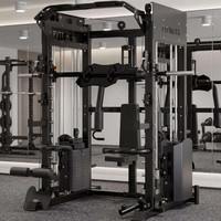 Machine Smith multifonction personnalisable, cage de musculation tout-en-un avec rack à squats et poulie latérale, équipement de gym pour entraînement à domicile