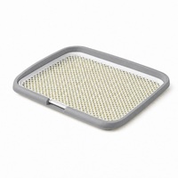 Toilette pour chien extra large à panneau plat avec grille amovible, protection anti-éclaboussures, lavable, en plastique, pour usage domestique