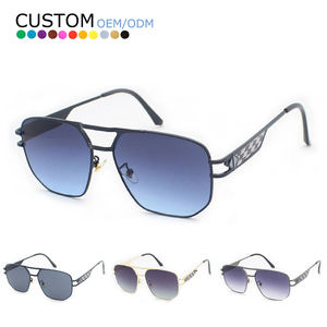 Wholesale Fashion Metal Square Frame Double Bridge Designer UV400 <b>Shades</b> <b>Sun</b> Glasses Sunglasses - Product Image 1