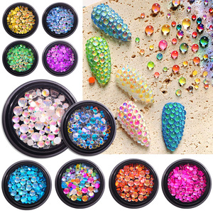 Perles à ongles Sirène Aurore à fond plat, breloques en cristal couleur bonbon pour bijoux d'ongles Symphonie - Product Image 1
