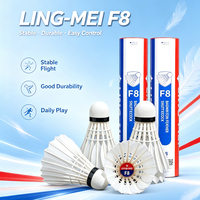 LINGMEI F8 Volants de badminton professionnels en plumes d'oie, niveau tournoi, écologiques, 2 couches, pour sport en intérieur et extérieur