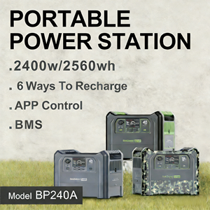 สถานีไฟฟ้าพกพาสำหรับแคมป์ปิ้ง 2400WH 2560WH ควบคุมผ่านแอป แบตเตอรี่ LiFePO4 รองรับการใช้งานกับพลังงานแสงอาทิตย์และรถยนต์ - Product Image 1