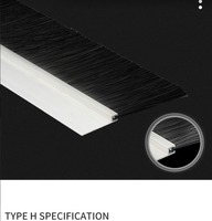 Bande de brosse d'étanchéité inférieure pour porte industrielle rapide, types H et F, en alliage d'aluminium, acier, nylon, OEM, pour le nettoyage