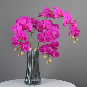 High-touch 9-head Phalaenopsis Single <b>Artificial</b> <b>Flower</b> Living Room Desktop Decorative Ornaments Wedding Floriculture <b>Flower</b>-arr - Product Image 2