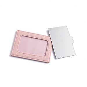 Stainless Steel PU Pouch Beauty <b>Mirror</b> Makeup Heart Cute Custom Logo Portable Pocket <b>Mirror</b> - Product Image 2