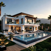 Villa Prefabricada Moderna de Lujo de 2 Pisos y 3 Dormitorios, Casa Residencial Prefabricada con Estructura de Acero Ligero Totalmente Amueblada