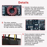 Convertidor Reductor de Voltaje DC/DC Monofásico Personalizable e Impermeable de 48V a 12V 30A, Fuente de Alimentación de 360W