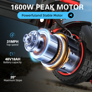 Scooter Eléctrico J15max de Doble Motor, Potente, Plegable, Resistente al Agua, Todoterreno, Ideal para Adultos, J15max Todoterreno - Product Image 4