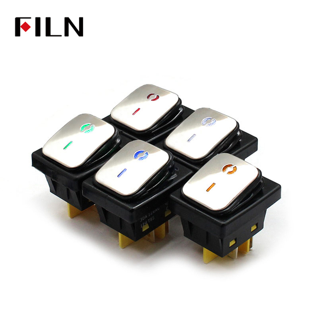 FLIN 12V Waterproof round Dot LED Light Rocker Toggle Switch 22*30mm IP65 UL/CQC for Certified Metal Car Rocker Switch Manufactu