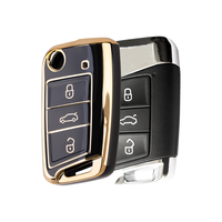 Vente flash - Housse de clé de voiture pliable en TPU durable, écologique et résistante aux chocs, avec logo personnalisé pour Volkswagen 3 clés