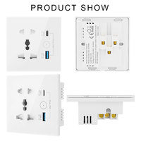Prise murale universelle intelligente Tuya pour la domotique Wifi Zigbee avec charge rapide USB Type C et contrôle à distance par application universelle