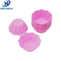 Moules à gâteau en silicone en forme de fleur, écologiques, couleur personnalisée, faciles à démouler, flexibles, pour la fabrication de fondant, de cupcakes et de puddings