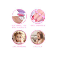 Ensemble de manucure et de maquillage pour enfants, kit de beauté cosmétique pour jeu d'imitation avec étui de voyage, jouet de simulation pour se déguiser pour les filles