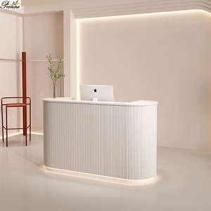 Lujo moderno diseño único salón de uñas blanco mesa de recepción <span class=keywords><strong>para</strong></span> la venta - Product Image 5