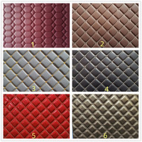 Alfombrillas de Coche Sintéticas Acolchadas de Cuero PVC con Estilo, Bordado de Cuero Sintético con Diferentes Diseños de Puntadas, Versátiles para Muebles, Bolsos y Sofás