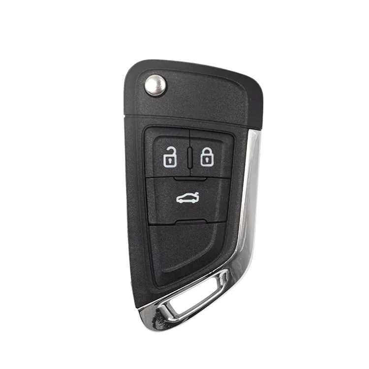 Topbest chave de carro com 3 botões, chave flip com lâmina hu100 e logotipo redondo para chevrolet spark modificado