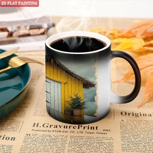 Frosted Black <b>Ceramic</b> Mug 11oz Heat Color Changing Sublimation <b>Cup</b> For Custom Design - Product Image 5