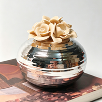 Porzellan-Blumen Raumduftspender mit Ätherischem Öl Diffusor und Aromatischem Räucherstäbchenhalter - Beste Geschenkwahl