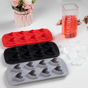 Creative Silicone Ice <b>Cube</b> Tray Heart Shape 8-Piece Mold For Homemade DIY Ice Making - Product Image 2