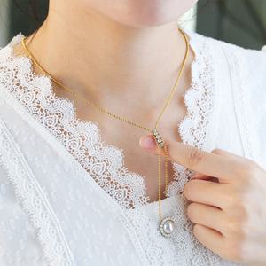 Elegante Collar de Joyería Fina con Cuentas en Forma de Y, Collares de Acero Inoxidable con Circonita, Collares con Colgante Minimalista de Moda para Mujer - Product Image 3