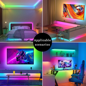 Bande lumineuse <span class=keywords><strong>LED</strong></span> COB RGBIC 5V 5mm 160 <span class=keywords><strong>LED</strong></span> pour salon, <span class=keywords><strong>TV</strong></span>, chambre à coucher, lumière d'ambiance nocturne, lumière changeante de couleur, bande COB - Product Image 3