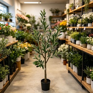 Knock Down Faux Olive Branches Artificial Greenery Stems <b>Flat</b> <b>Pack</b> Simulated Olive Sprigs DIY Assembly For Floral Arrangement We - Product Image 5