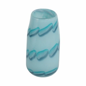 Vaso in vetro con motivo testurizzato blu, decorazione per la casa, per soggiorno, ingresso, consolle, centrotavola - Product Image 4
