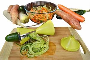 Eco-Friendly Stainless Steel <b>Vegetable</b> Spiralizer Bundle Fruit Slicer and Julienne Peeler Specialty Tools for Healthy Eating - Product Image 6