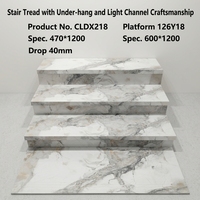 Dalles d'escalier StoneTexture avec canal LED intégré, dalles d'escalier intégrées pour les escaliers de villas et de clubs