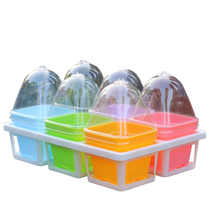 Gran oferta, suministros de jardín, maceta de plástico para vivero, maceta cuadrada para plántulas con tapas de cúpula de plástico transparente - Product Image 1