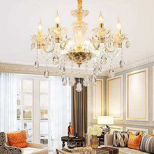 Indoor Lighting <b>Chandelier</b> Dinning <b>Room</b> European Custom Ceiling cognac Candle Crystal <b>Chandeliers</b> - Product Image 4