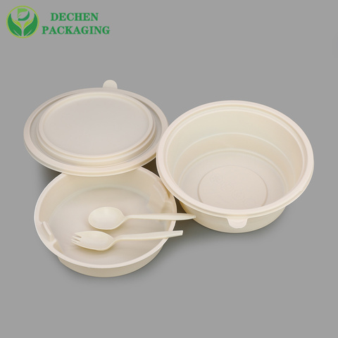 Biodegradable rice salad soup noodle ramen disposable bowls with lid