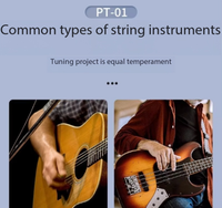 Accordeur 2-en-1 pour Guitares Acoustiques, Électriques, Basses et Ukulélés avec Accordage à Douze Tons à Tempérament Égal