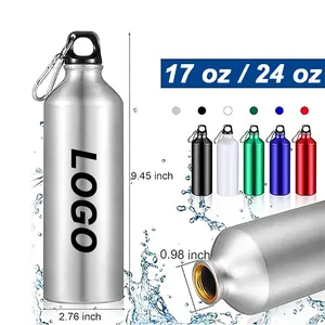 Anti pecah 17oz/24oz portabel ringan aluminium botol air anti bocor logam botol air untuk berkemah