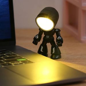 Lampe de table robot portable TSINYE, veilleuse <span class=keywords><strong>LED</strong></span> animale de dessin animé, support de téléphone sans fil, respectueux des yeux, décoration de chambre, sur batterie - Product Image 3