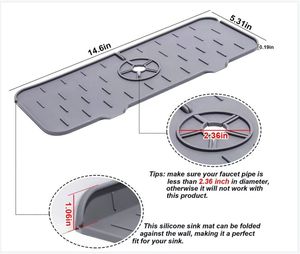 100% Food-Grade Silicone Kitchen Sink <b>Splash</b> Guard Faucet Water Catcher and Drain <b>Mat</b> for Kitchen Table Use - Product Image 1