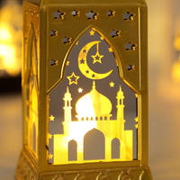 Nicro gros moyen-orient Ramadan suspendu lune étoile Temple islamique musulman en plastique décoration Eid Mubarak électrique veilleuse