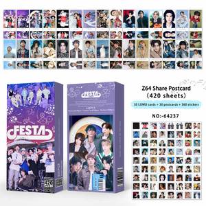 420 unids/set Kpop JungKook Taehyun <span class=keywords><strong>RM</strong></span> 2025 FESTA compartir postales Jimin Suga Jin <span class=keywords><strong>j</strong></span>-<span class=keywords><strong>hope</strong></span> saludos Lomo tarjetas pegatinas Fans regalo - Product Image 2