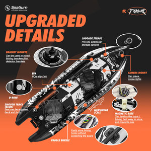 <span class=keywords><strong>Kayak</strong></span> de <span class=keywords><strong>Pesca</strong></span> Ligero Spatium para <span class=keywords><strong>2</strong></span> <span class=keywords><strong>Personas</strong></span>, 381 cm, <span class=keywords><strong>Kayak</strong></span> de <span class=keywords><strong>Pesca</strong></span> en Tándem con Aleta Y01B75 para Viajes de <span class=keywords><strong>Pesca</strong></span> Autónomos - Product Image 4