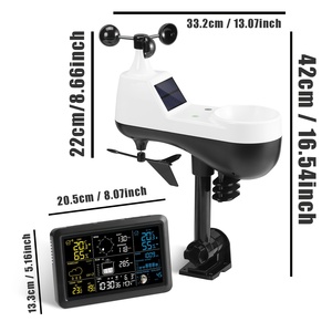 Station météo intérieure solaire 2026 la plus récente avec écran couleur de 7,5 pouces, compatible Tuya WiFi, jauge de pluie et anémomètre - Product Image 3