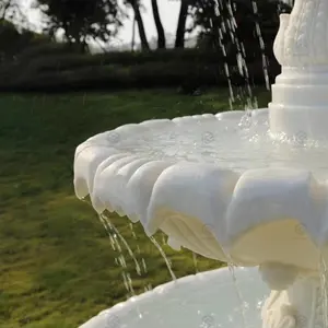 China große weiße Sandstein Marmor Stein Laminar Flow Garten Wasser Marmor Brunnen im Freien