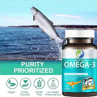 Suplemen Halal Ausreson OEM Omega-3 Minyak Ikan Kapsul Vegan Omega-3 6 9 500mg 1000mg Omega 3 Minyak Ikan Softgel Kapsul