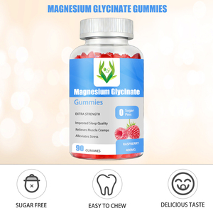 Gomitas de Glicinato de Magnesio de Marca Privada OEM, Sin Azúcar, Extra Fuertes, para Dormir Mejor, Relajación Muscular, Calma Mental, Sabor Frambuesa - Product Image 3