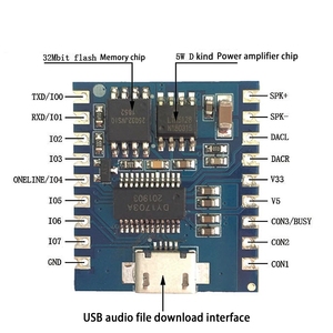 DY-SV17F Audio Module Mini MP3 <strong>Player</strong> IO Trigger USB <strong>Download</strong> <strong>Flash</strong> Voice Module - Product Image 6