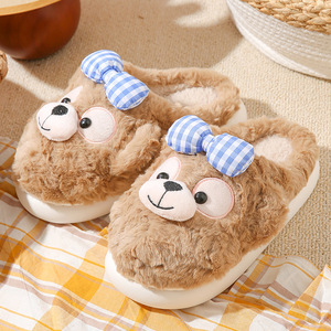 XuanWu A726 coton pour femmes en automne/hiver mignon petit ours Style semelle épaisse usage domestique anti-dérapant chaud - Product Image 5