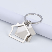 Porte-clés en métal personnalisé tendance, design maison, porte-clés de marque, porte-clés triangle maison