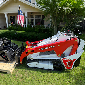 Derette V1000 Multi fungsi Compact Track Diesel Skid Steer Loader mudah dioperasikan pertanian Crawler Mini Skids STeer Loader - Product Image 2
